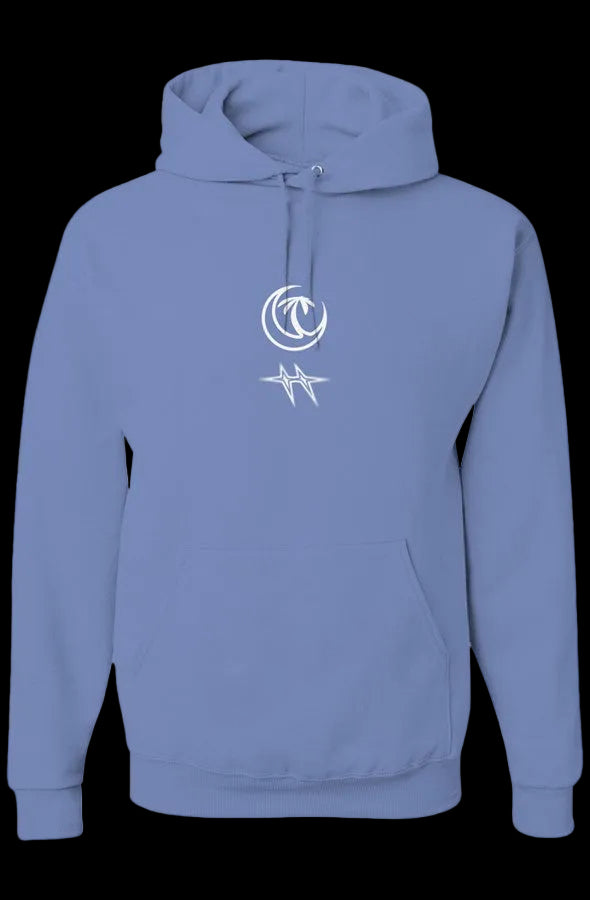 CRESCENT END lightweight hoodie in light blue