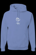 CRESCENT END lightweight hoodie in light blue