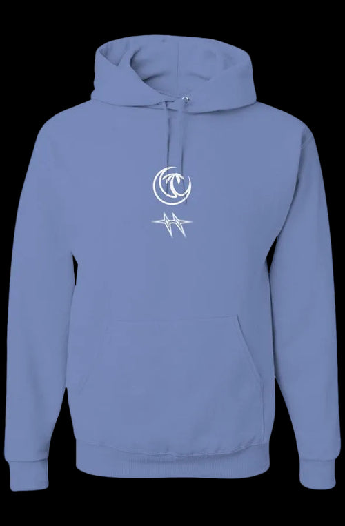 CRESCENT END lightweight hoodie in light blue