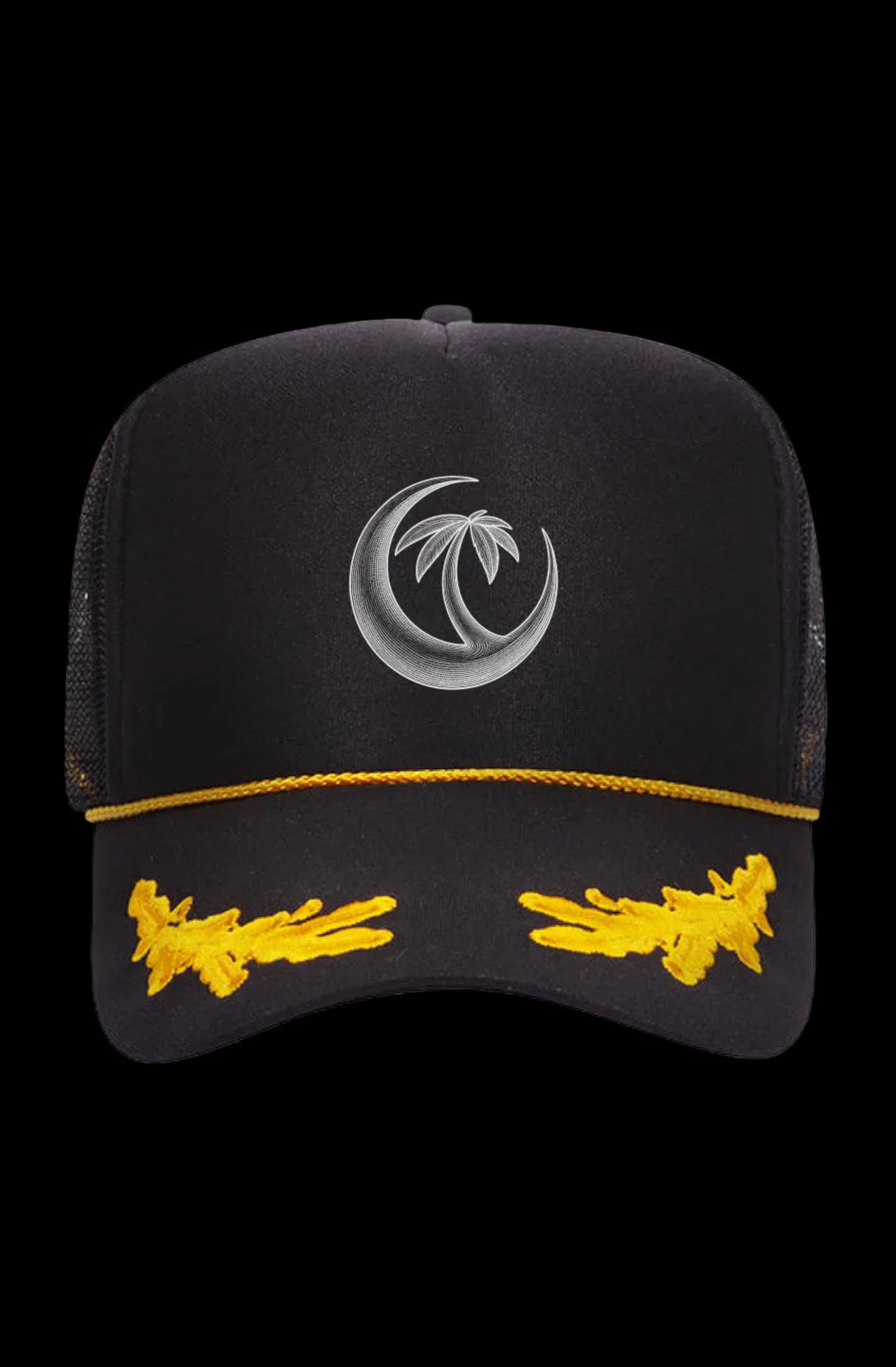 GOLD LEAF Mesh Trucker Hat in Black